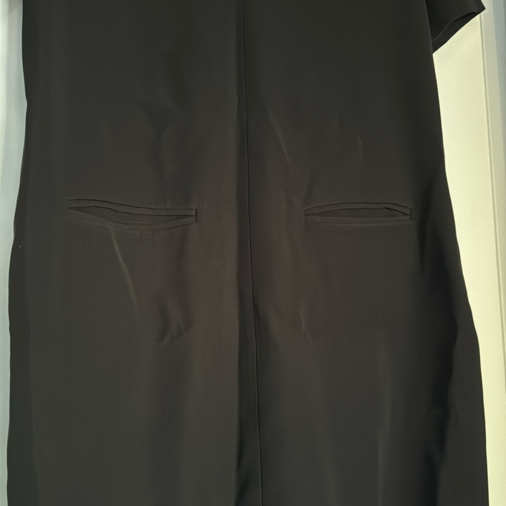 T By Alexander Wang V-Neck Short Sleeve Shift Mini Black Dress Women’s Size 4 - Picture 4 of 14